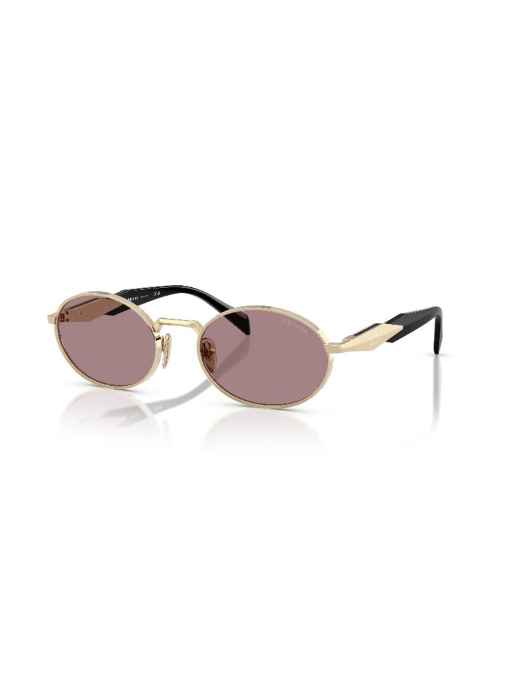 New Prada Women's Sunglasses Gold Round Brown Lens Metal Frame PR 65ZS ZVN20I 55